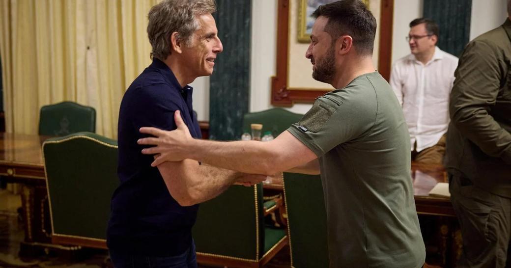 Ukraina dziękuje Benowi Stillerowi, Angelinie Jolie i innym gwiazdom za odwiedziny "pomimo niebezpieczeństwa"