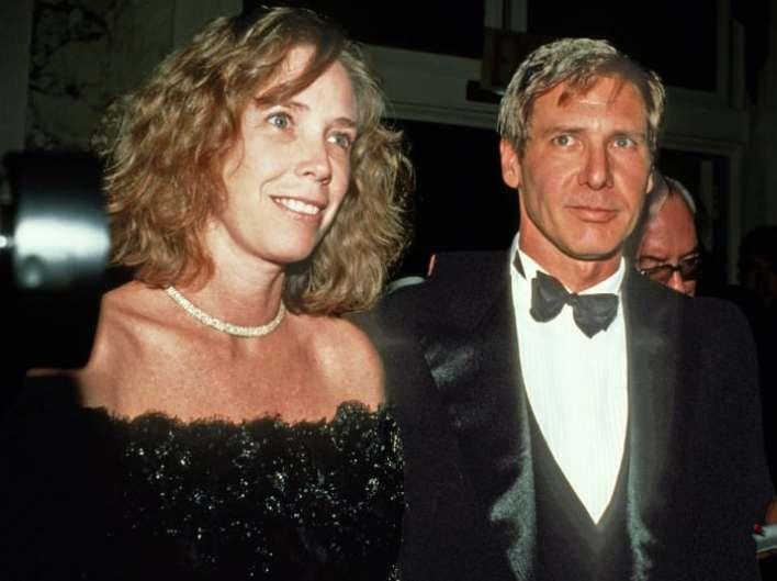 Harrison Ford i żona Melissa Mathison około 1990 roku w Nowym Jorku.  (Fot. Sonia Moskowitz/IMAGES/Getty Images)