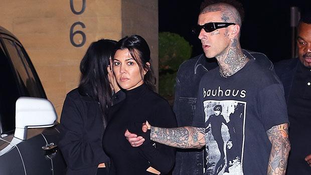 Kourtney Kardashian ma na sobie seksowną sukienkę z wycięciem na randkę w Malibu z Travisem Barkerem